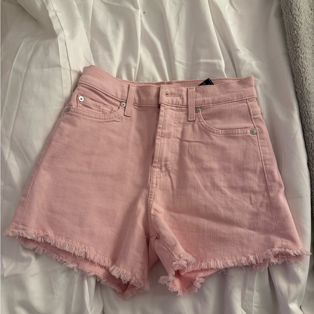 7 For All Mankind Pink Jean Shorts